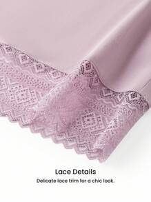 LUVLETTE Bộ đồ ngủ mùa hè cho nữ, chất liệu 100% cotton nguyên chất, thoáng khí, màu hồng tím nhạt, phối ren thanh lịch, kiểu dáng rừng sương, gồm áo ngắn tay cài cúc và quần dài, kiểu dáng thoải mái, thoáng mát, có túi, thích hợp cho không gian sống lãng mạn và ấm cúng tại nhà. - Màu tím - Xem 10