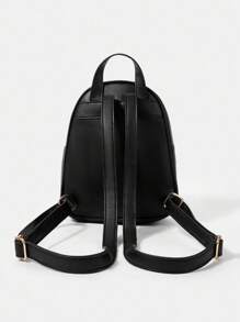 HARRY POTTER X SHEIN Mochila con cremallera y gráfico de letras de color contrastante, mochila escolar - Rojo - Ver 6