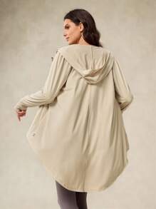 OutZeal 防紫外线 UPF50+ 吸汗排汗高低下摆连帽防晒夹克 - 卡其色 - 查看 8