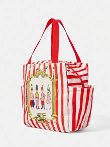 HARRY POTTER X SHEIN 条纹卡通保温午餐袋，户外便携，保护美味餐食，实用又时尚，适合返校和度假 - 紅色 - 查看 3