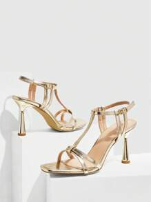 CUCCOO SZL Fashion Ankle Strap Sexy Strappy Pointed Toe Stilettos, Commuting, Dating, Party, Wedding, Vacation Wear - Gold - View 6