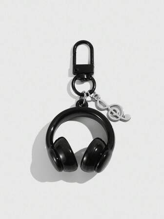 Grunge Punk 1pc Black Headphone Pendant Accessory, Suitable For Back To School Season Wear Or Music Festival Gift