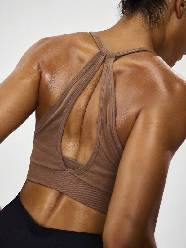 Seamluxe SHEIN Sport Seamless Sports Bra, Breathable And Backless Design