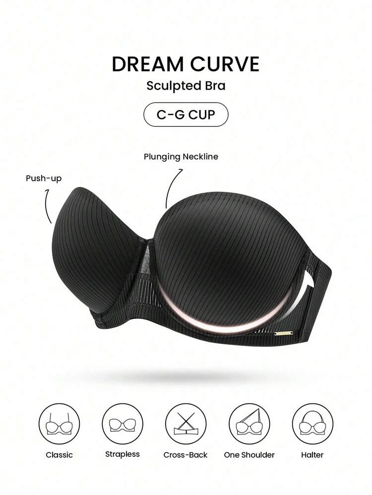Plus Strapless Seamless Push-Up Bra