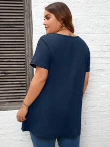 Firerie 大码夏季休闲纯色短袖 T 恤