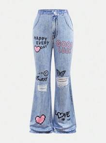 SHEIN Girlism 2pcs/Set Tween Girls Casual Crewneck Top With Waist Ruffle And Pants Outfit - Coral Pink - View 11