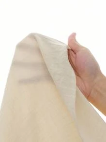 Aalyst Váy midi vải lanh cổ chữ V thanh lịch dành cho nữ có túi, nhẹ, dáng chữ A, eo chun, tay ngắn, thích hợp cho ngày lễ, tốt nghiệp, ngày độc lập, kỳ nghỉ, đi làm, phong cách Pháp - Màu be - Xem 7