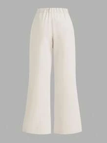 Firerie Plus Size Simple Elegant Delicate Casual Straight Pants For Spring And Summer - Apricot - View 2