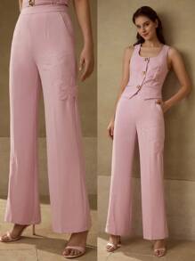 MOTF PREMIUM PRESS CREASE EMBROIDERY PANTS