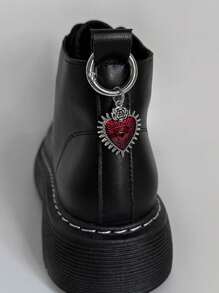 ROMWE 2pcs/Set Vintage Gothic Evil Eye & Heart Shaped Pendant, Shoes/Boots/Bag Decoration Accessories, Halloween