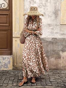 SHEIN VCAY 女式梭织印花短袖连衣裙