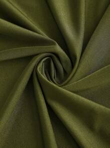 Sweetra 性感露背纯色修身高端复古法式女式长裙 - 橄欖綠 - 查看 6