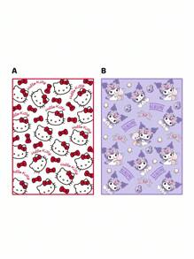 HELLO KITTY AND FRIENDS | SHEIN 1 件可爱卡通图案双面法兰绒毯子、床/沙发套、柔软温暖、可机洗、多种尺寸