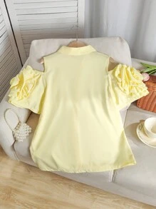 SHEIN Tween Girls Casual Daily Shirt - Multicolor - View 2