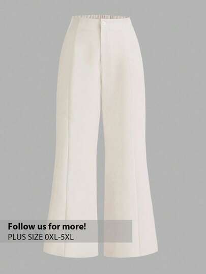 Firerie Plus Size Simple Elegant Delicate Casual Straight Pants For Spring And Summer