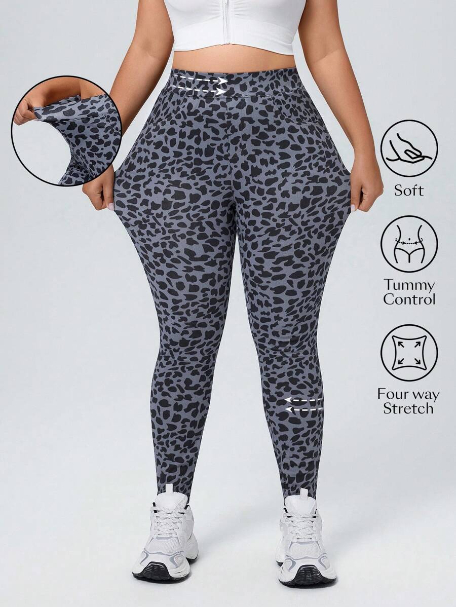 Flexra Denim de Malha Elástica Simples com Bolso, Plus Size, Uso Casual Diário - Preto - Visão 1