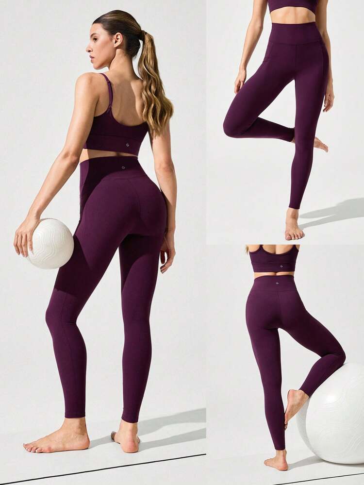 28" FeatherFit™ Sweat Slayer Stretchy Sweat-Wicking No Inner Seam Ultra High-Rise Waist Leggings With Side Pockets Low-Impact Yoga Pilates Barre Studio Daily Casual Wear  Spring Summer
