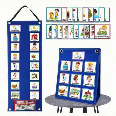 1 Lịch trình trực quan có thể tái sử dụng - Lịch trình thói quen hàng ngày với 70 thẻ hình ảnh