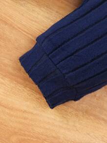 SHEIN Set de 2 piezas de body y pantalón para bebé recién nacido de manga larga con cuello redondo, botones en el hombro, bolsillo, rayas multicolor y cintura elástica, adecuado para primavera/otoño/invierno