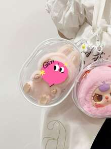 1 件便携式迷你透明拉链收纳袋、紧凑型多功能收纳袋、带钥匙扣的耳机和充电器盒、透明旅行配件，用于旅行收纳袋、化妆包、化妆包、度假收纳包、大容量化妆品收纳盒化妆盒，适用于口红、刷子、护肤品、手机、硬币、小物品，适用于家庭、礼物、度假和节日万圣节圣诞节多功能用途