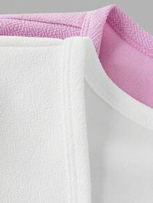 SHEIN Girlism 2pcs/Set Jaket Lengan Panjang Polos Kasual dengan Resleting untuk Anak Perempuan Remaja, Cocok untuk Musim Gugur/Dingin - Mauve Purple - View 3