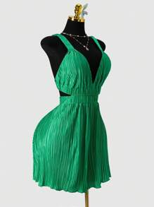Maweii Combinaison à fines bretelles couleur unie pour femme en grande taille, idéale pour les vacances et les tenues décontractées. Combinaison sexy pour les vacances d'été à la plage, style bohème. Tenue pour les fêtes des fiertés, les vêtements de style occidental, les tenues d'anniversaire, de enterrement de vie de jeune fille, de concert, de club - Vert - Voir 6