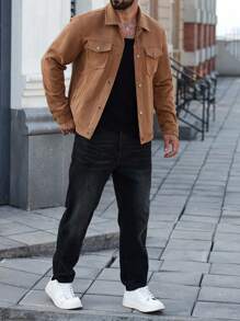 Manfinity Dauomo Chaqueta casual de negocios de nueva moda estilo retro americano para hombres, elástica tipo, de estilo lujoso, para otoño/invierno