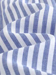 Cozy Pixies 男婴松紧腰休闲长裤，带装饰带，舒适百搭 - 藍色 - 查看 4