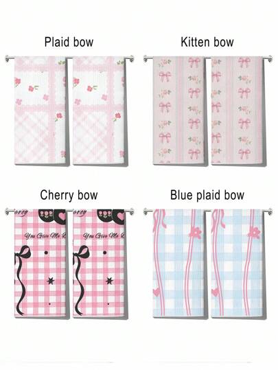 Kawaii 1pc Striped Bow Hand Towel -1PC Cute Kitchen Towels, Super Absorbent Quick-Dry , Decorative Farmhouse & Minimalist Bathroom Decor, Aesthetic Spring Gift, Home Accessories,Home Decor