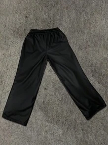 Manfinity Dauomo Quần thể thao rộng rãi phong cách Y2K chắp vá chữ Gothic dành cho nam, phong cách Emo, thập niên 2000 - màu đen - Xem 2