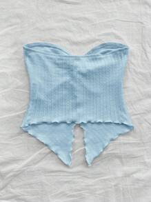 SHEIN Camiseta de tirantes asimétrica de espalda abierta, informal y minimalista, cómoda para niñas preadolescentes