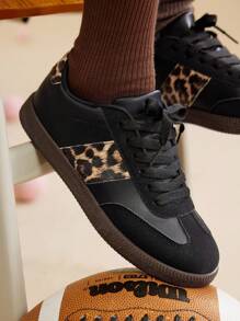 CUCCOO EASI 2025 New Women Spring Vintage Versatile Casual Lace-Up Flat Sports Shoes - Black - View 6