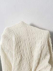 Easowa 女士休闲杏色针织纹理紧身连衣裙