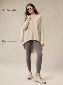 OutZeal 防紫外线 UPF50+ 吸汗排汗高低下摆连帽防晒夹克 - 卡其色 - 查看 3