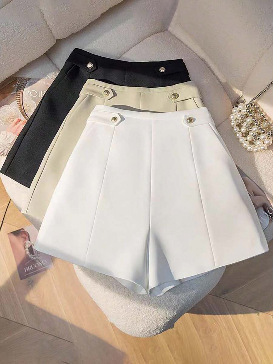 SHEIN Clasi 女士休闲百搭纯色短裤