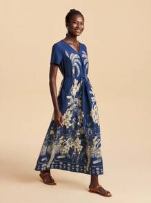 Travachic Vestido largo de ajuste holgado con estampado tejido para vacaciones para mujeres, atuendos de verano para mujeres, ropa de playa, primavera y verano, Pascua, atuendos de vacaciones, atuendos de playa para mujer, vacaciones de primavera, atuendos de vacaciones para mujeres, atuendos de concierto para mujeres, BOHO, bohemia, festival de música, ropa de mujer para vacaciones tropicales, romántica, blusas para salir, atuendos para citas para mujeres, toda la ropa de mujer, ropa de otoño, otoño