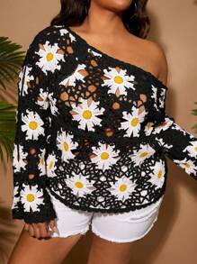 SHEIN SXY 大码女式 2025 春夏新款不对称上衣，适合海滩度假、约会之夜、生日、单身派对、可爱、休闲、购物、街头服饰、外出，易于搭配且显瘦，凸显您的身材，修饰身材 - 黑色 - 查看 4