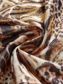 ROMWE Grunge Punk Áo ba lỗ họa tiết da báo cổ yếm đính hạt vàng Y2K Retro Chic - trái cam - Xem 4