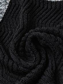 EMERY ROSE New Style Women's Solid Color Elegant Versatile Minimalist Fashion Knit Tank Top - Black - View 5