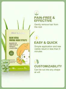 SlowSunday 芦荟面部脱毛蜡纸，适用于唇部、眉毛，打造柔软滋润的肌肤，并附赠精油面膜以去除残留物，也可用于身体、腿部和手臂脱毛，是情人节、斋月、斋月聚会和派对的理想之选。 - 綠色 - 查看 4