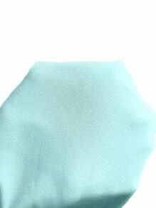 Zolique 女式夏季优雅纯色挂脖褶皱紧身连衣裙 - 藍色 - 查看 7