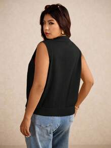 Elaquor Damska kamizelka dzianinowa na guziki w dużym rozmiarze, casualowa, biznesowa, swobodna, nauczycielska, jesień/zima