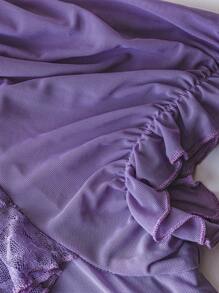 SHEIN Clasi Elegantes Rüschenkleid mit Herzausschnitt für Damen in Große Größen