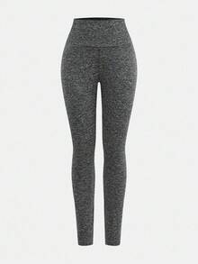 SHEIN Girlism 3条装青少年女孩修身休闲纯色紧身裤，舒适简约 - 灰色 - 查看 10