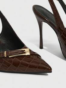 CUCCOO SZL Women's Back Strap Butterfly Decor Lolli Goth Style High Heel Pumps, Work Office Burgundy Shoes