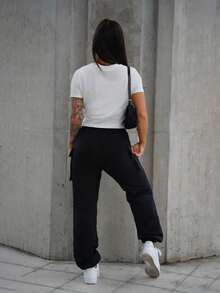 SAYEHFBABY Sommer Lässig schwarzes Spitzen Schmetterling Muster weiß Rundausschnitt Kurzarm Slim Fit Damen T-Shirt