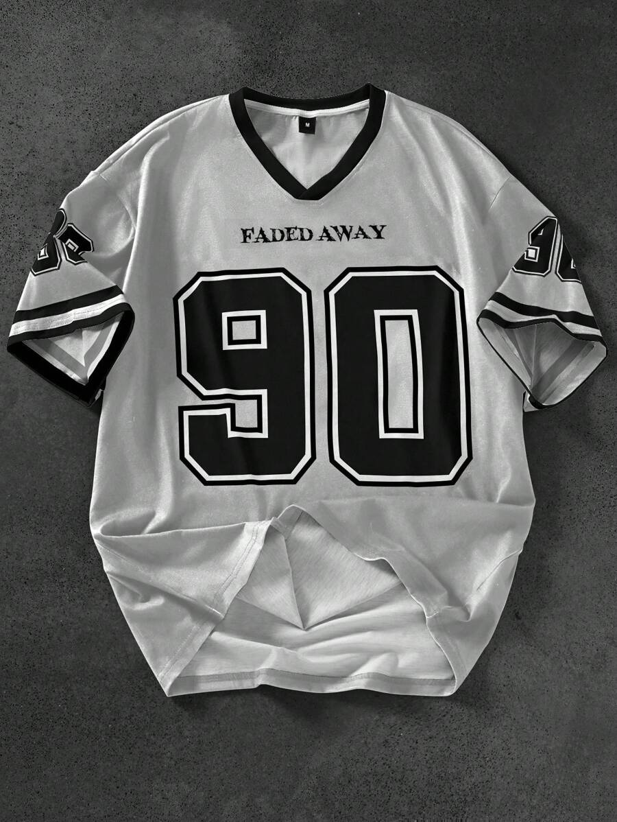 Aesthetic Post 男士运动风双面印花休闲T恤 - 彩色 - 查看 1