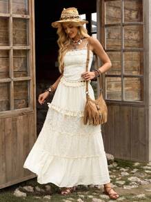 LanaWest 2 件套女士纯色吊带背心和迷你裙套装，夏季时尚