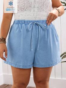 EMERY ROSE 加大码柔软性感牛仔短裤，休闲海滩/度假装