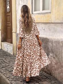 SHEIN VCAY 女式梭织印花短袖连衣裙